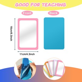 yisncka 5 Pcs Small Mirrors for Kids Unbreakable Shatter Proof Mirror 6 x 4 Inches Round Corners Square Unbroken Mirrors for School Classroom Bathroom DIY Crafts (Candy)