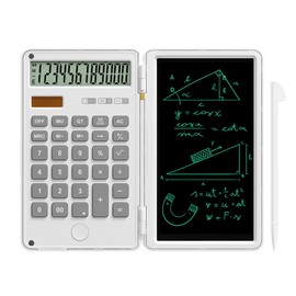 DPEDUAI Scientific Calculator with Writing Pad, 240 Computing Functions, Foldable Case, HD Screen, Anti-Deletion Lock & One-Click Clear, Perfect for School, Finance & Engineering (White)