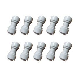 Malida 3/8"Tube OD to 3/8" Tube OD push fit straight quick connect for RO water system (10pack)