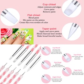10 PCS Dual-Ended Nail Art Dotting Tools 3D Silicone Sculpting Pens Manicure DIY Decoration Nail Art Design