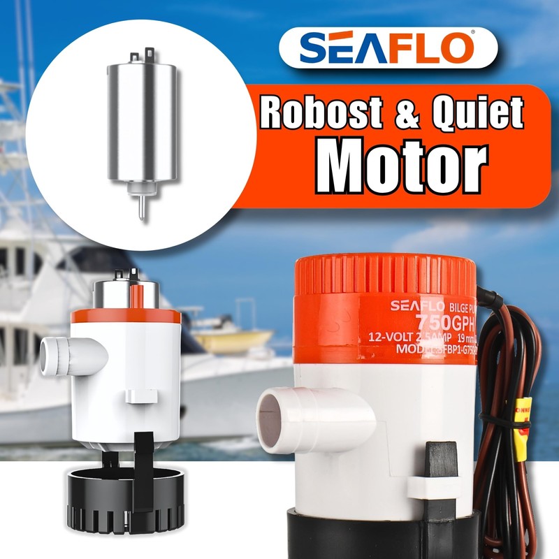 SEAFLO 01 Series 750 GPH Bilge Pump – 12V, 3/4"