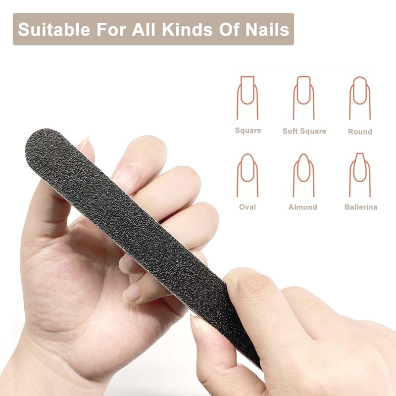 Nail Files Set, 20PCS 100/180 Grit Professional Nail Files Double