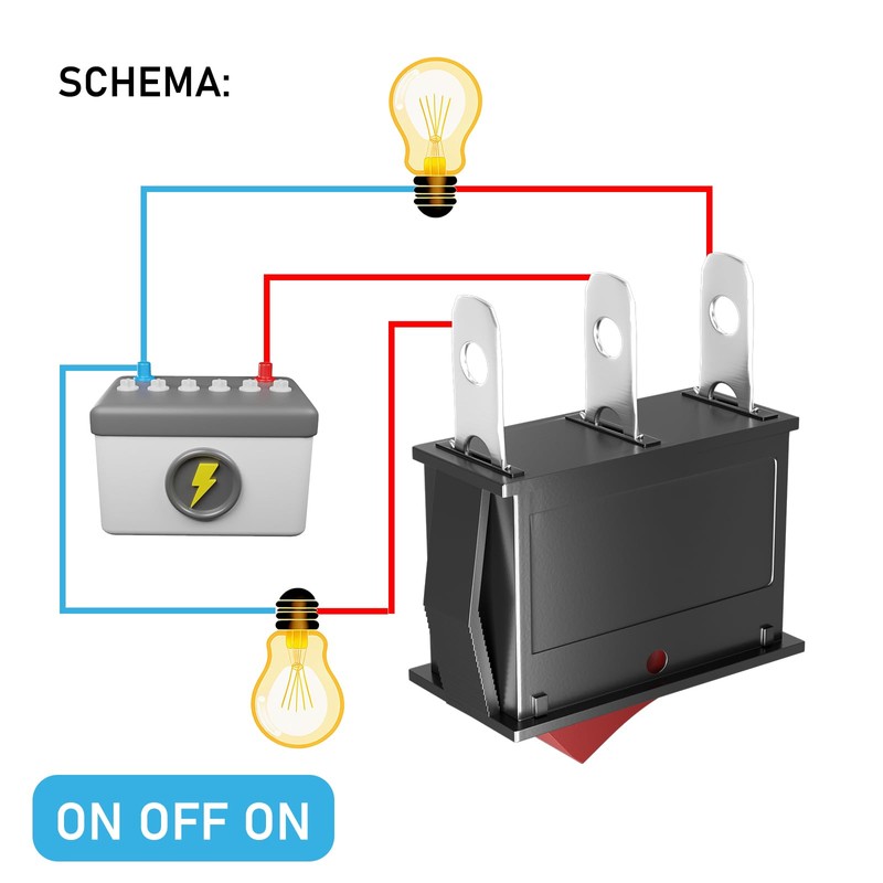SCOOYUCK 5 Pcs Rocker Switch ON/Off/ON, 15mm×21mm 12V 24V 125V