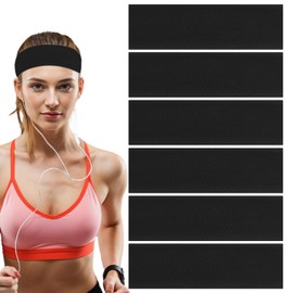 Yuomeaz 6PCS Workout Headbands for Women, Non-Slip Sweat Absorbing Yoga Headband, Cotton Breathable Gym Headband for Yoga Workout Exercise Running Sports