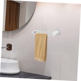 KONTONTY Wall Mounted No Drill Towel Rack Double Towel Bar for Bathroom and -Saving Organizer Material Easy Installation White Design