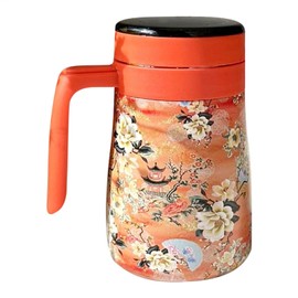 Carafe for Hot Liquids - 550ml Floral Pattern Insulated Tea Pot,Intelligent Temperature Display Beverage Dispenser, Hot Water Pitcher for Hot/Cold Liquids