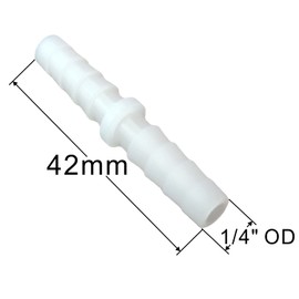 JENSWILL 5PCS Plastic Hose Barb Fitting 1/4" x 1/4" Barbed Splicer Pipe Connectors Joint Splicer Mender Adapter Union
