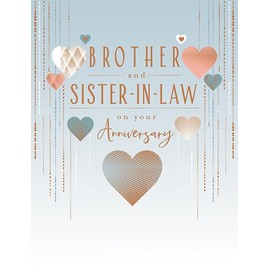 Piccadilly Greetings Anniversary Card, Brother & Sister-in-Law on Your Anniversary - 8 x 6 inches