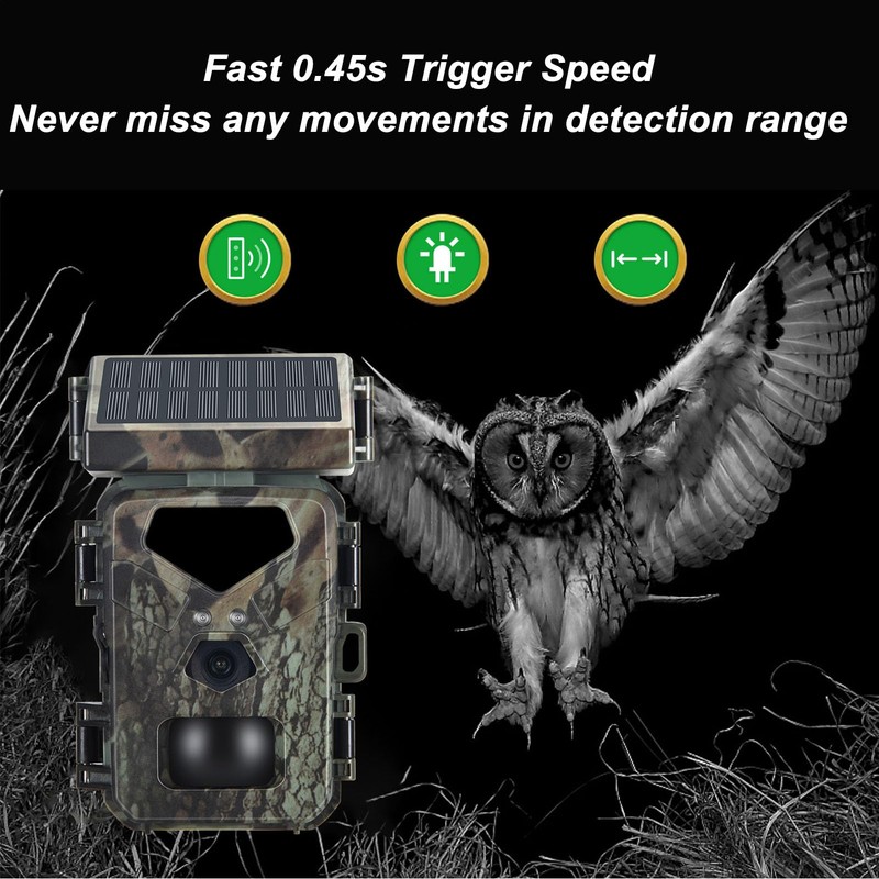 Tosuny Solar Wildlife Camera, 1080P 30fps 20MP Wildlife Camera, Wildlife