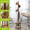 BMOSU Coat Rack freestanding Stand with 2 Shelves Bamboo Wooden