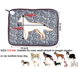 DEOMAN Pet Heating Pad for Large Dogs Cats, 34X21 inch, Waterproof, Easy Clean, Temperature Adjustable, Safety Instructions