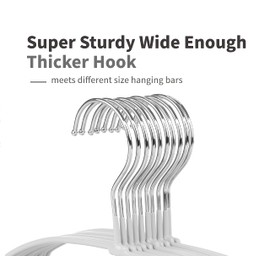 TOPIA HANGER Metal Hangers 30 Pack, Non Slip Clothes Hangers Space Saving, Heavy Duty Rubber Coated Wire Hanger for Coat, Shirt, Dress, Pants-Grey, CT12G30