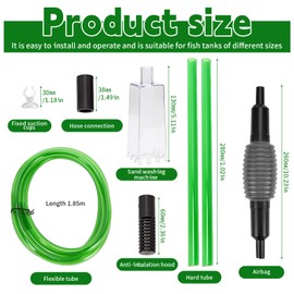 NEUSID Mulmsauger Aquarium, Aquarium Sauger für Wasserwechsel und Filter Sandreinigung Handbetriebener Aquarium Reiniger Bodenreiniger für 10–100 Liter Fisch Tank