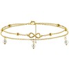 ASCOMY Anklets for Women 14K Gold Plated Ankle Bracelets for
