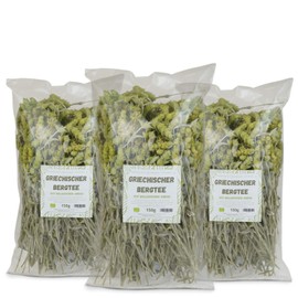 Organic Mountain Tea from Greece, 3 x 150 g, Whole Stems, Hand Harvested, Certified Organically Grown, Organic Mountain Tea from the North of Greece, DE-ÖKO-037