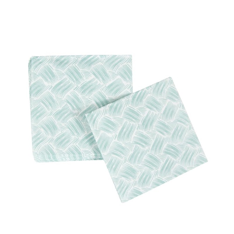 Caspari Basketry Mist Paper Linen Cocktail Napkins - 15 Per