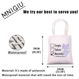 MNIGIU Singer Lover Gift Single Taken Mentally Dating Tote Bag Korean Pop Lover Gift Music Obsessed Handbag