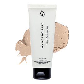 Avocado Zinc SPF50 Natural Tinted Moisturiser, Light-Medium 50ml