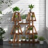 Costway 5-Tier Wood Plant Stand 10 Pots Plant Display Rack