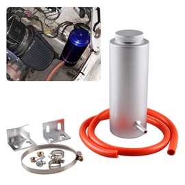 RYANSTAR RACING RYANSTAR Universal car Radiator Coolant Tank 800ml Coolant Expansion Tank Overflow Oil Catch Tank Cooling Catch Bottle Reservoir Aluminum Billet Silver