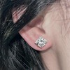 Ruifan Gauges For Ears ASTM F136 Titanium Square Clear CZ