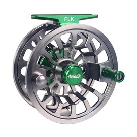 Aventik FLK II Fly Fishing Reel Aluminum Trout 3/5, 5/7, 7/9wt Large Arbor Freshwater Fly Reel with Line. (Silver-Without Line, 7/9)