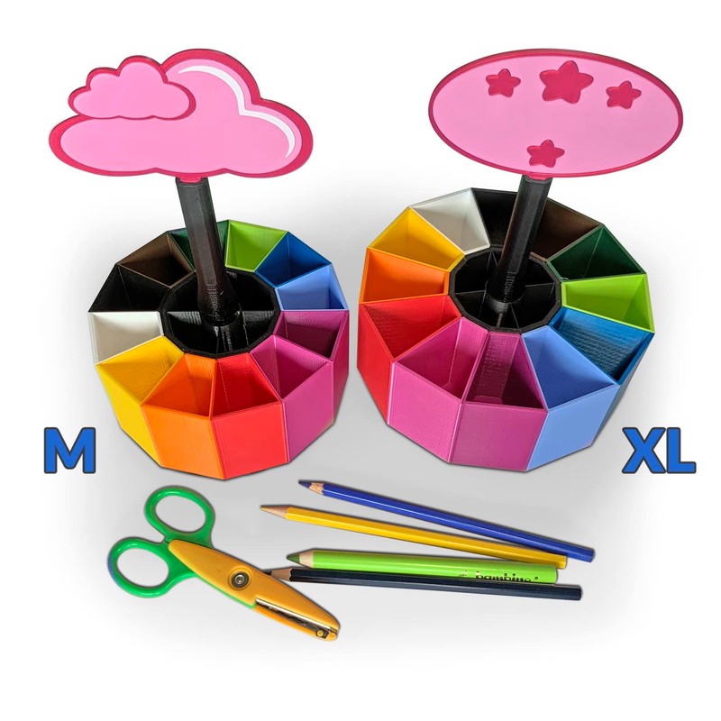 KAJAWIS Rotating Organiser for Colouring Pencils, Desk Organiser for Children,