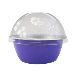 KitchenDance 4oz Disposable Aluminium Cream Brulee Dessert Cups with Lid - Purple with High Lid