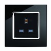 Retrotouch Stunning Innovative Designer Range 13A Single Plug Socket, Black