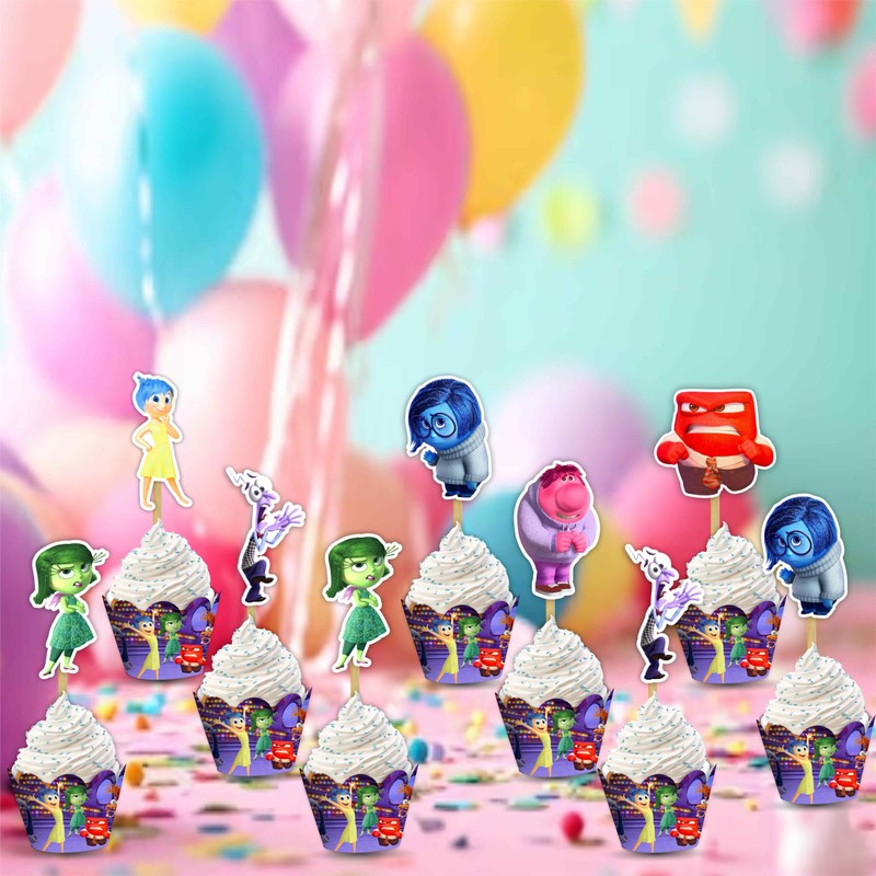 Insde Outt 2 Cupcake wrapper - Birthday Decorations.