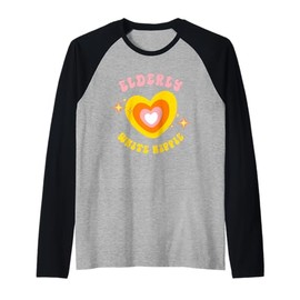 Elderly White Hippie Trending Funny Saying Raglan Baseball Tee