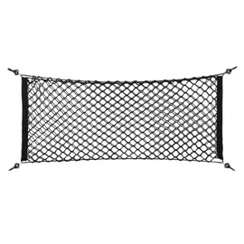 Ejoyous Red de carga para coche, red de protección de equipaje de carga trasera de nailon elástico con 4 ganchos, organizador de red de almacenamiento de malla universal, para furgoneta, SUV, camión, 35.4 x 15.7 pulgadas