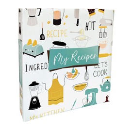 Better Kitchen Products Recipe Binder, Full Page 3 Ring Standard Binder Organizer Set (with 50 Page Protectors & 12 Category Divider Tabs) 11.5" x 12" Vintage Kitchen Design