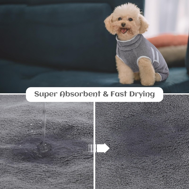 Hjumarayan Dog Bathrobe - Absorbent Bathrobe Dog Quick Drying Dog