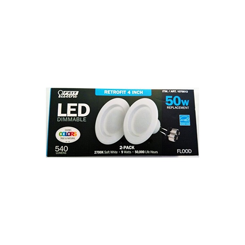 Feit Dimmable Led 4-Inch Retrofit Kit 50W Replacement (2 Pack)