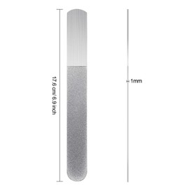 Lima de uñas de acero inoxidable de zafiro de doble cara de diamante para uñas, lima de uñas de metal, lima de uñas, limas de manicura para salón, hogar y viajes