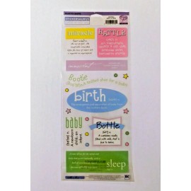 EK Success Brands Baby is Here Journaling Scrapbook Stickers Rattle Bootie Bottle STR01 EK Success