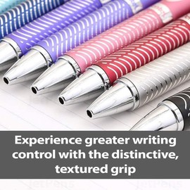 Pentel Energel Metallic Liquid Gel Pen 0.7mm Medium Nib Silver Barrel Black Ink In a Premium Case (BL407Z-PBOX)