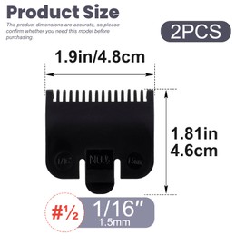 SmallCat 2 Pcs Black Guards for Clippers, Trimmer Guards Replacement, Clipper Guards Set Compatible with Wahx (1/16'')