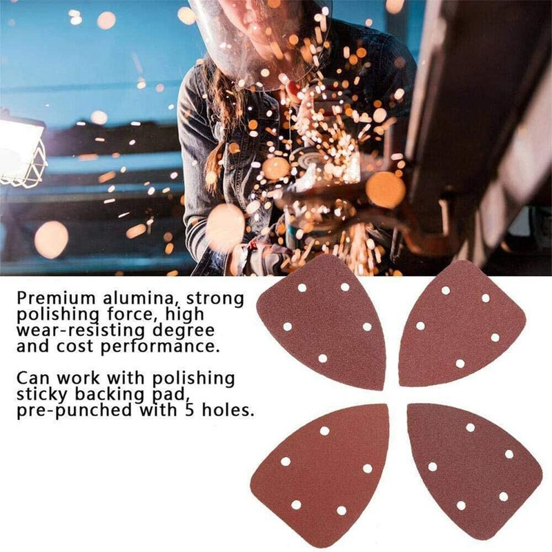 40pcs Mouse Detail Sander Sandpaper Pads Sheets 180 Grits 5