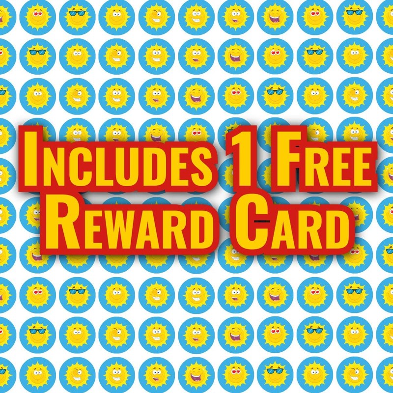 900 Mini Happy Sun 10mm Spot Reward Stickers for Teachers