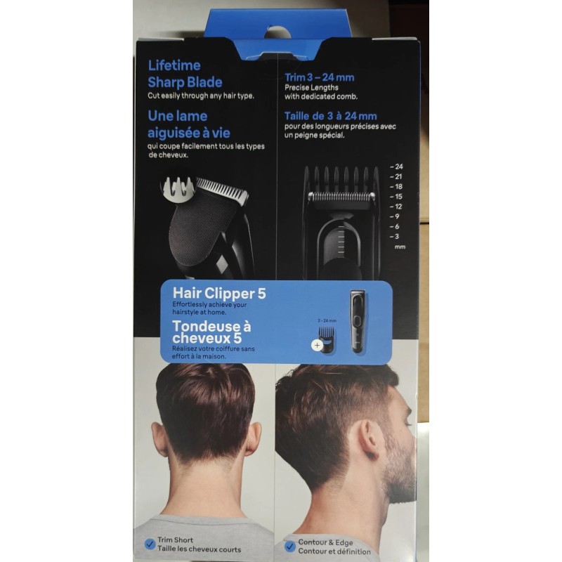 Braun Series 5 HC5310 Rechargeable Hair Clipper 2 Combs Haircut