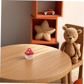 WOONEKY Wood Carving Mini Mushroom Figurines Mushroom Flower Pot Mushroom Figurines Fairy Garden Supplies Flower Pot Decor Fairy Garden Figurines Wood Mushroom Figures