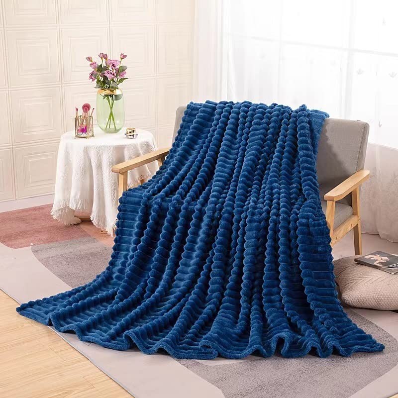 Fleece Brushed Throw Blanket Perfect Sofa Bed, breathable Lightweight Soft