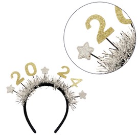 KUFptva New Year Headband Wreath Hair Bands Sparkle Headpiece For Girls Women Wedding Festival Holiday Christmas Headdress