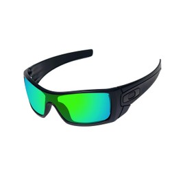 1.6MM Polarized Replacement Lenses for Oakley Batwolf OO9101 Sunglasses, UV Protection, Dark Mirror Lens, Repair Parts&Kit (Jade Green)