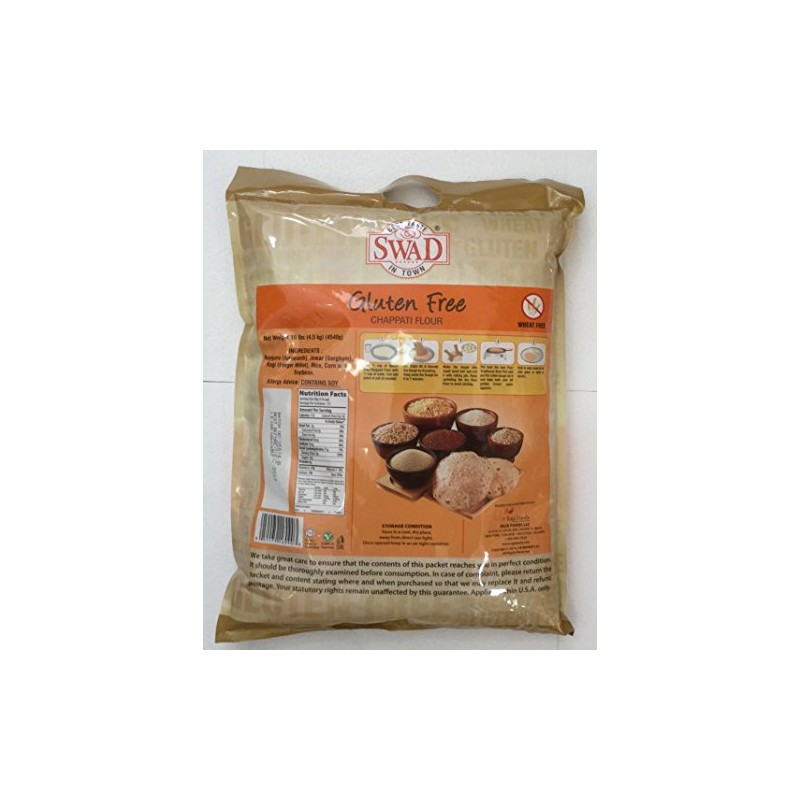 Swad Gluten Free, Wheat Free Multi-Grain Flour - 10lb., 4.5kg,