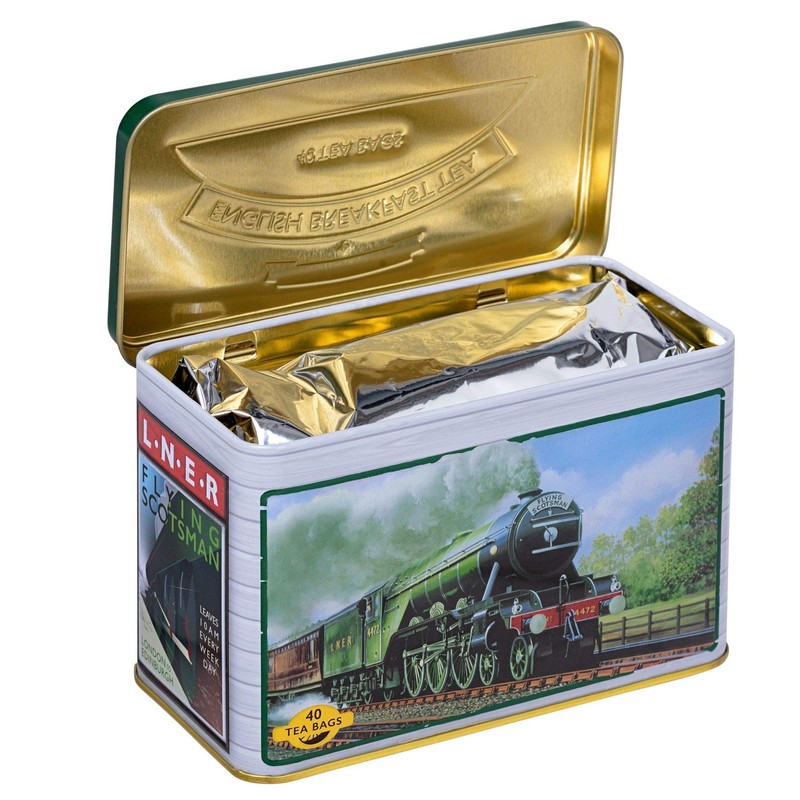 New English Teas Flying Scotsman Tea Caddy with 40 English