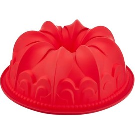 GMMH Original Silikonbackform XXL Kugelhupf Kuchen Backform Kuchenform Brotbackform Obstbodenform (rot)