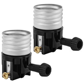 DiCUNO Lamp Socket Replacement with On/Off Switch Knob, UL Listed, E26 Medium Base, Repair Parts for Floor & Table Lamps, DIY Projects, Pack of 2